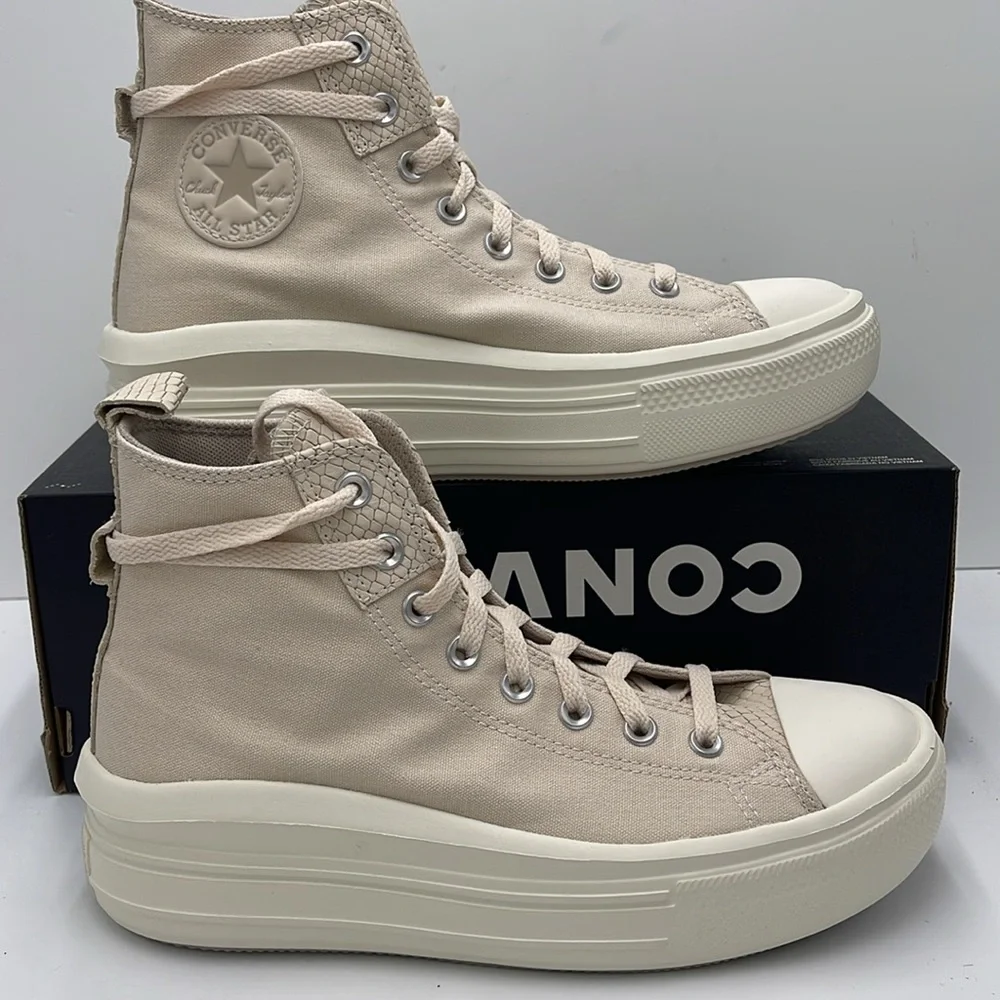 Converse Women's A12812C CTAS MOVE HI LIGHT DUNE/EGRET/PAPYRUS Sneakers Platform